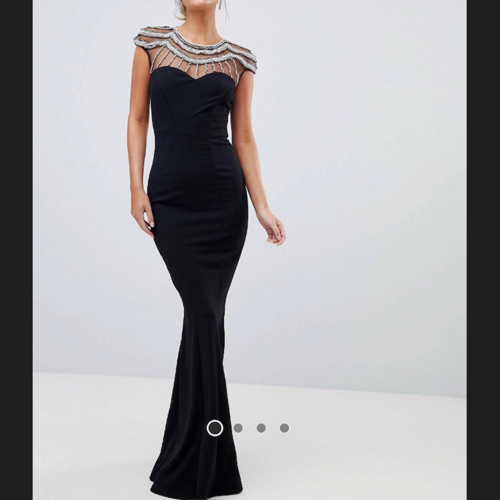 ASOS City Goddess Embellished Fishtail Maxi Dress